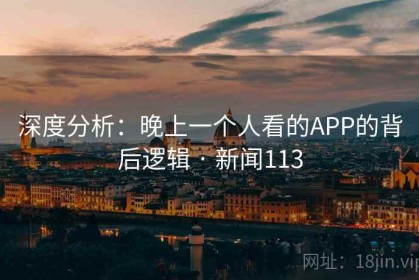 深度分析：晚上一个人看的APP的背后逻辑 · 新闻113
